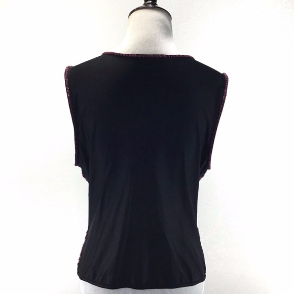❌SOLD❌ESCADA Purple Beaded Tank Stretchy Medium - Picture 4 of 8